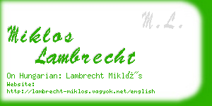 miklos lambrecht business card